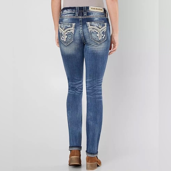 Rock Revival Blue Straight Leg Jeans - Picture 4 of 9